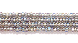 13SB505-TC: CZ Seed Bead Charlotte Cut TR Grey AB 13/0 18HK