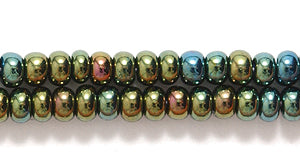 8SB588: CZ Seed Bead Green Iris AB 8/0 6HK