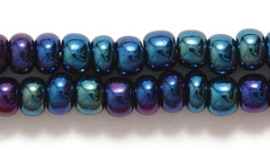 6SB579: CZ Seed Bead Blue Iris 6/0 36STR