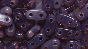 36TQ290-3: CZmates Bar 2HOLE Milky Amethyst 2x6mm 120PC