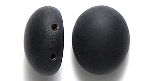 34CA109-M: CZ Candy Oval Two Hole Black Matte 10x12mm 160PC