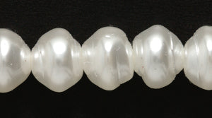 8GP612-B: CZ Glass Pearl Baroque White 8mm 150PC