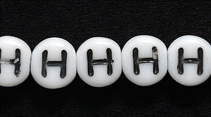 6LB-H: CZ Alphabet H White/black 6mm 400PC