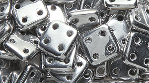 28SQ815-F: CZmates Quadratile Silver 6mm 55PC