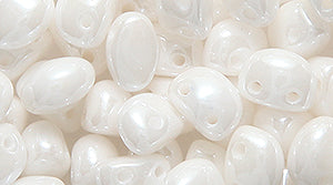 30CA313-WA: CZ Candy Oval Two Hole White Wedding 4x6mm 50PC