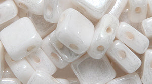 52TI314: CZ Flat Sq Dia Luster Alabaster 6mm 60PC