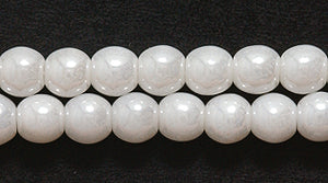 4RD312: CZ Round Luster Opaque White 4mm 1200PC