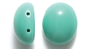 34CA185: CZ Candy Oval Two Hole Turquoise Green 10x12mm 12PC