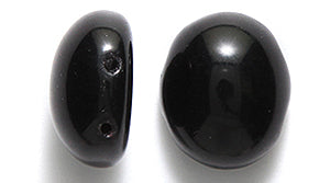 34CA109: CZ Candy Oval Two Hole Black 10x12mm 160PC