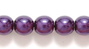 6GP399-T: CZ Glass Pearl DK Amethyst On Crystal 6mm 600PC