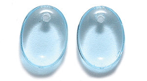 34DP262: CZ Flat Oval Drop LT Aqua 9x12mm 600PC