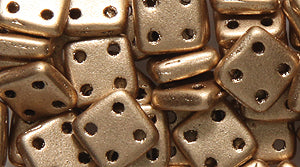 28SQ952: CZmates Quadratile Metallic Flax 6mm 55PC