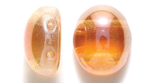 34CA353-H: CZ Candy Oval Two Hole Honey 10x12mm 12PC