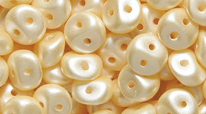 5ES651-P: Cz Es-o 2-hole Cream Pastel Pearl - 150 Pcs