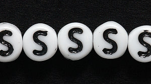 6LB-S: CZ Alphabet S White/black 6mm 400PC