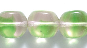 74SQ5298-1: CZ Rounded Cube Two Tone LT Rose Green 10x11mm 300PC