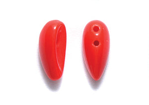 42CM141: CZ Chilli Two Hole Opaque Red 4x11mm 500PC