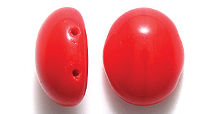 34CA141: CZ Candy Oval Two Hole Red 10x12mm 12PC