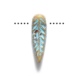 11FR214-A9: CZ Feather Stone With Turquoise 5x17mm 25PC