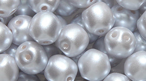 6DB603-P: Czech Dobble Bead Two Hole Light Grey Pearl 6mm - 320 Pieces