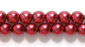 4GP648: CZ Glass Pearl Bright Metallic Red 4mm 1000PC