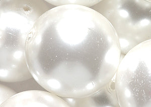 16GP612: CZ Glass Pearl White 16mm 50PC