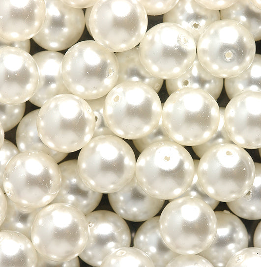 10GP612-L: CZ Glass Pearl White 10mm Loose 40PC