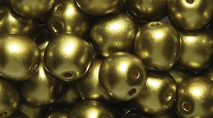 6DB683-P: Czech Dobble Bead Two Hole Olive Pearl 6mm - 320 Pieces