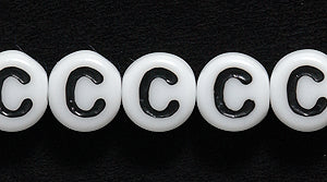 6LB-C: CZ Alphabet C White/black 6mm 400PC