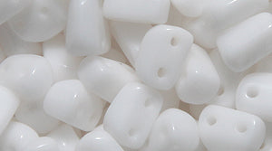 36TI112: Czech Dracula Bead 2-hole White 4x6mm - 400 Pieces