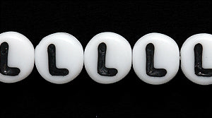 6LB-L: CZ Alphabet L White/black 6mm 400PC