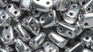 36TI815-F: Czech Dracula Bead 2-hole Silver 4x6mm - 400 Pieces