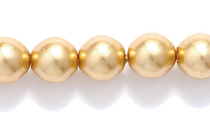 6GP652: CZ Glass Pearl LT Gold 6mm 48PC