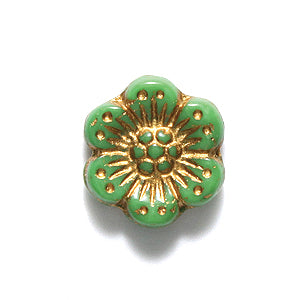 14FL183-GI: CZ Daisy Disc Olive With Gold 14mm - 70PC