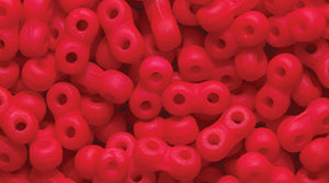 25TQ645-N: Czech Infinity Neon Red Matte 2x5mm - 1200 Pieces