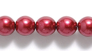 6GP648: CZ Glass Pearl Bright Metallic Red 6mm 300PC