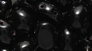 32CA109: CZ Candy Oval Two Hole Black 6x8mm 400PC