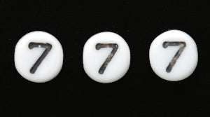 6LB-7: CZ Number Beads- 7 White/black 6mm 400PC