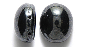 34CA309: CZ Candy Oval Two Hole Gunmetal 10x12mm 120PC