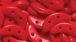 63HM144: CZmates Crescent 2HOLE Red 3x10mm 72PC