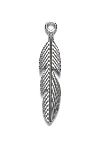 FI1870-SR: Feather Charm 31mm Satin Rhodium 1PC