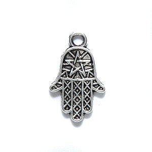 ME4288-S: CHARM Hamsa Hand Silver 10x16mm-60PC