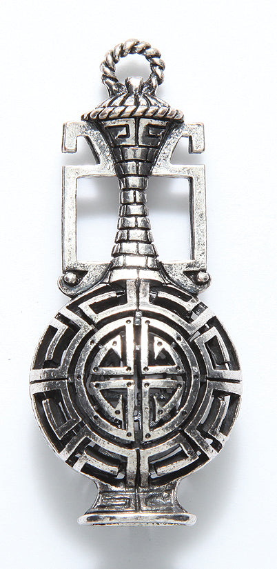 ME4033-AS: Vessel Celtic ANT Silver 26x60mm-1PC