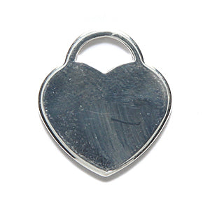 KP142-S: Charm Heart Blank 17x29mm Silver PLT 1EA