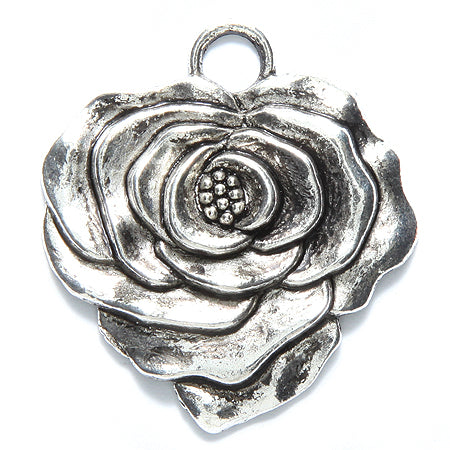 ME5252-S: Rose/flower Charm 32x35mm-3PC