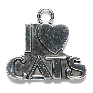 ME4289-S: CHARM I Love Cats Silver 23x21mm-20PC