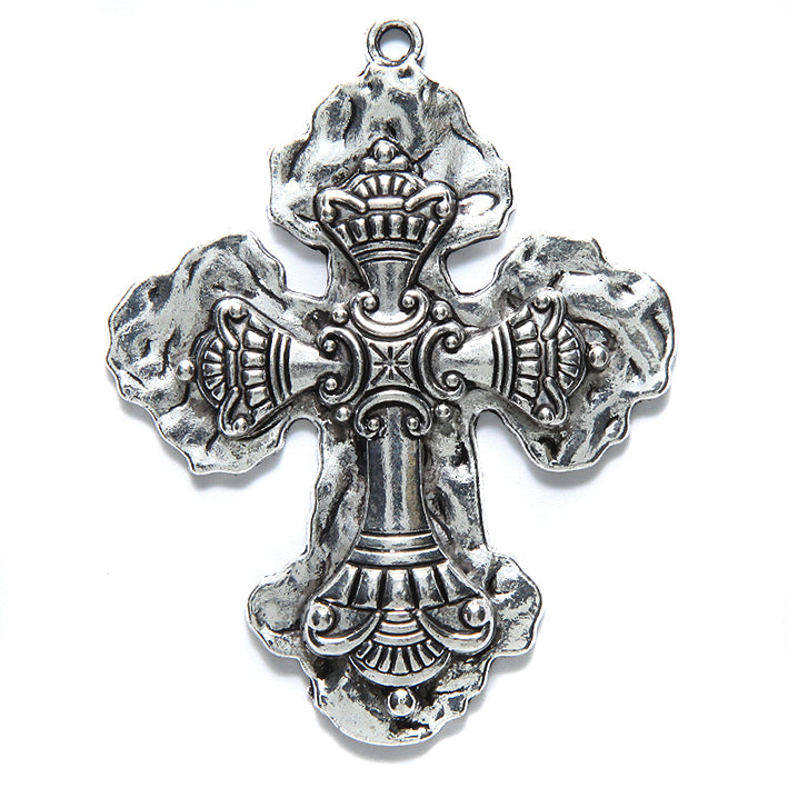 ME4227-S: CHARM Cross Design Silver 46x59mm-2PC