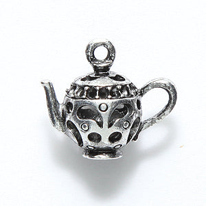 ME4112-S: CHARM Teapot Design Silver 16x18mm-5PC