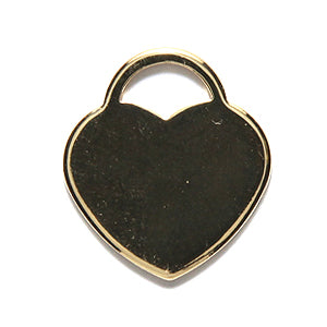 KP142-G: Charm Heart Blank 17x29mm Gold PLT 1EA