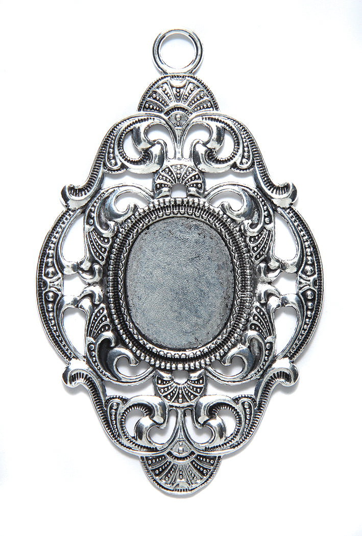 ME4300-S: CHARM Ornate Bezel Silver 50x82mm-2PC